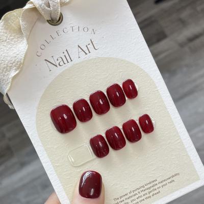 China Wholesale Handmade Press On Nails Acrylic Luxury Rhinestones Short Press On Nails for sale