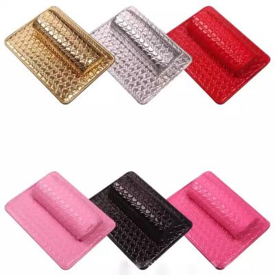 China Manicure Hand Holder Arm Rest with Waterproof Red PU Cushion and Mat Nail Art Cushion for sale