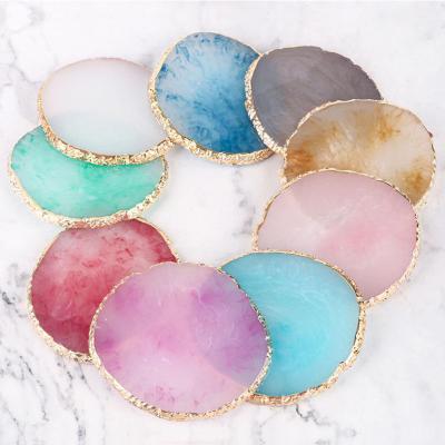 China Cheap Wholesale Resin Stone Color Nail Polish Display Tool Mini Palette Marble Pattern Pink Nail Art Ring Palette for sale