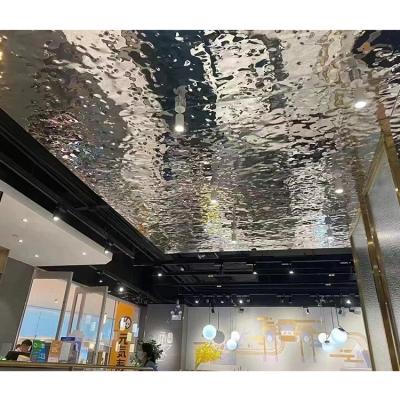 China Corrugated Interior Decoration Ceiling Water Gusset Decorative Ceiling Corrugated Stainless Steel Waterfall for sale