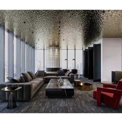 China Concave interior decoration ceiling metal wave pattern and corrugated ceiling 3D mirror stainless steel convex three-dimensional water for sale