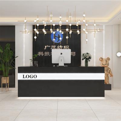 China Sophisticated and Luxurious Reception (Size) High Quality Adjustable Metal Front Desk Reception Desk for sale