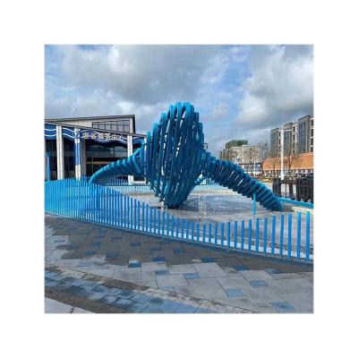 China Europe Hot Selling Tending Fashion Abstract Stainless Steel Outdoor Huge Whale Sculpture For Sale for sale