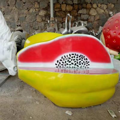 China Artificial Kindergarten Decoration Ornaments Shopping Mall Stool Fiberglass Fruit Shape Leisure Seat Sculpture for sale