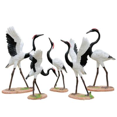 China Waterproof/Waterproof/High Temperature Resistant/Tips 10 Years Professional Production Outdoor Pool Yard Ornaments Simulation Crane Red-Crowned Crane Fiberglass Animal Sculpture for sale