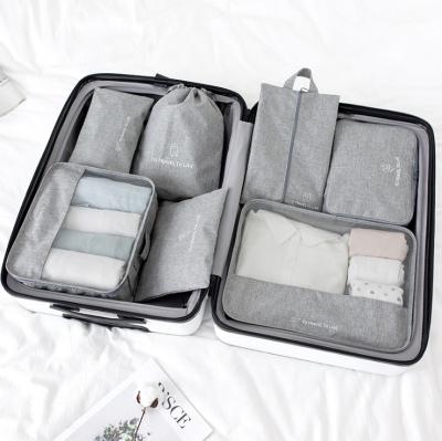 China Fashion 7pcs Duffle Storage Pouch Packing Cube Storage Bags Organizer Travel Luggage Set for sale