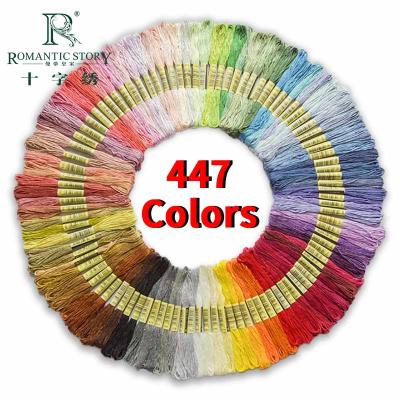 China Different Color China Cross Stitch Cotton Embroidery Floss Craft Diy Embroidery Cotton Polyester Embroidery Thread for sale