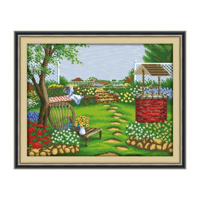 China DIY Pastoral Home Decoration Painting Landscape Hand Embroidery Cross Stitch Manual Set for sale