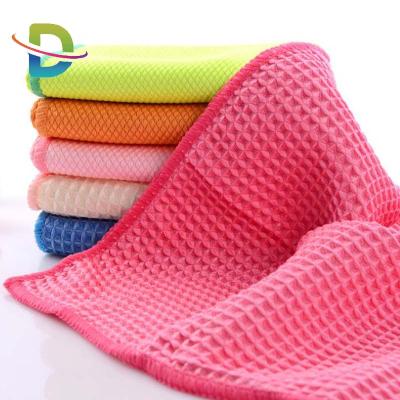 China Kitchen Private Label Waffle Weave Cleaning Cloth Super Absorbent Microfiber Cleaning Towel for sale