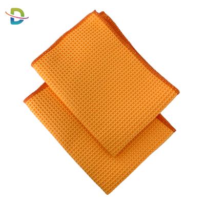 China Viable Wholesale Cheap Kitchen Cleaning Cloth Super Absorbent Waffle Weave Microfiber Weave Price Dustproof Cloth for sale