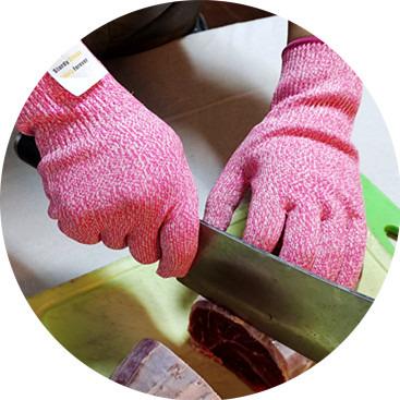 China Gujia Hand Protector Anti Cut Slice Resistance Level 3 Safety Protection Grade 3 String Knitted Thin Cut Resistant Glove For Kitchen for sale