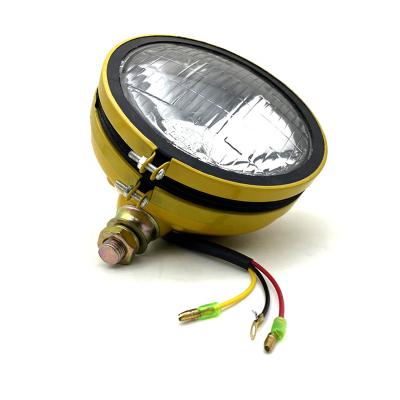 China Auto Lighting Universal Round Type Excavator Truck/Tractor/Excavator Work Lamp Light 12v 24v Yellow For E120/E200/PC200/EX120/SK200 for sale