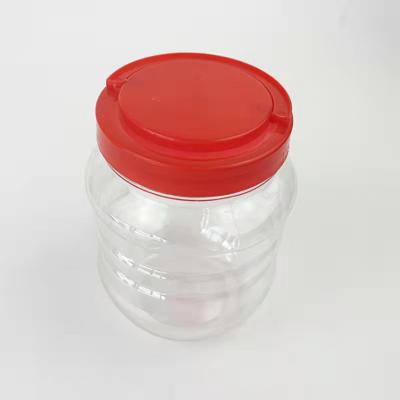 China Clear Plastic Candy Food Container Food Grade PET Plastic Jar For Peanut Butter Honey for sale