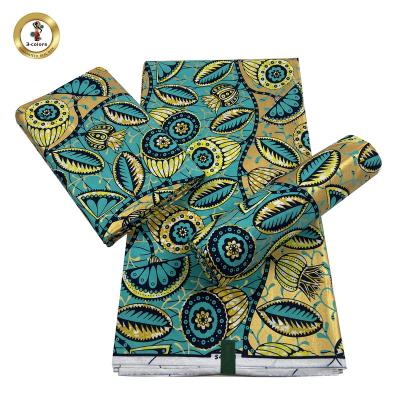 China 100% African Cotton Anti Static Wax Prints Ankara Fabric Wax Glod Powder For African Garment for sale