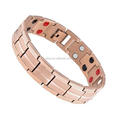 China 2017 Newest Bio Titanium Rose Gold Energy Bracelet 4 Titanium Magnetic In 1 Bracelet for sale