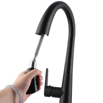 China Cold and hot water outlet High quality durable polished hose faucet kitchen black faucet for sale