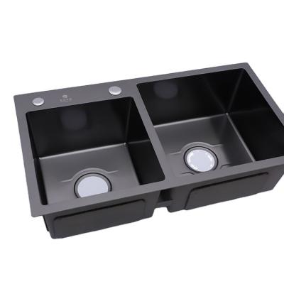 China Without Faucet China Manufacturer 304 Double Bowl Kitchen Set Stainless Steel Sink for sale