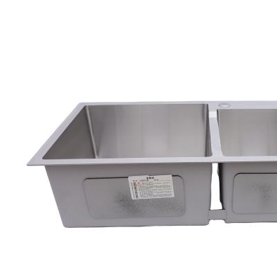 China Without Faucet Manual single bowl double bowl installation sink kitchen sink stainless steel silver sink for sale