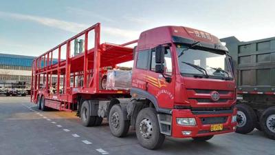 China CIMC Triple Axles Car Transport Carriers Car Loader Truck Flatbed Platform for sale