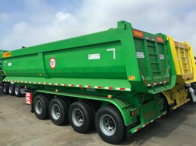 China Tractor Pull Behind Dump Trailer Rear Steel Hydraulic Lifting Four Axles for sale