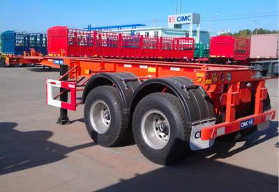 China CIMC Flatbed Container Trailer 2 Axles Skeleton 20 Foot Flatbed Trailer for sale