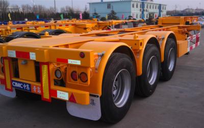 China 20ft Or 40ft Flatbed Container Semi Trailer CIMC Skeleton Single Tire for sale