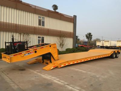 China 40 Tons Front Loading Low Bed Trailer , 2 Axle Lowboy Semi Trailer Large Capacity for sale