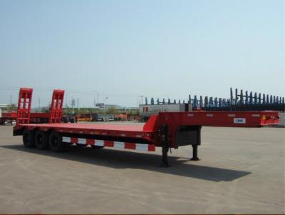 China HOWO Truck Head Low Bed Trailer Steel Aluminum Flatbed Semi Trailer for sale