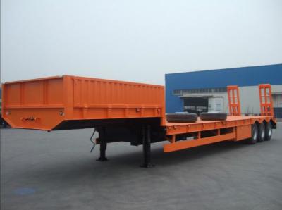 China Middle Concave Low Bed Truck Trailer Gooseneck Type Rear Low Bed Loader for sale