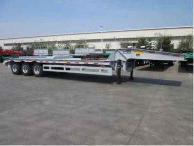 China Triple Axles Front Loading Lowboy Semi Trailer 3-3.5m Adjustable Side Width for sale