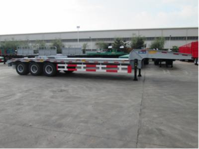 China Side Extendable Low Bed Trailer High Tensile Steel With Hydraulic Ramps for sale