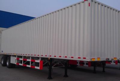 China 2 axle Corrugated Plate Van Semi Trailer , 13M CIMC Closed Dry Van Trailer for sale