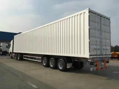 China 3 axle 13M Box Semi Trailer , Strong Corrugated Box Van Type Trailer , 50 Tons CIMC Dry Van Trailer for sale