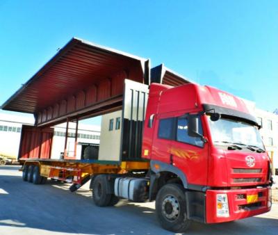 China Full Opening Dry Van Trailer 3 Axles Container Semi Trailer Corrugated Plate for sale