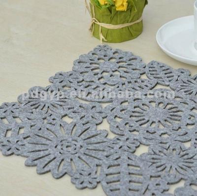 China Other Newest Style Laser Cut Felt Place Mat Color Felt Flower Laser Cut Felt Coaster for sale