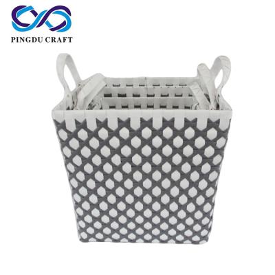 China S/2 Viable Paper Straw Woven Rectangular Storage Basket for sale