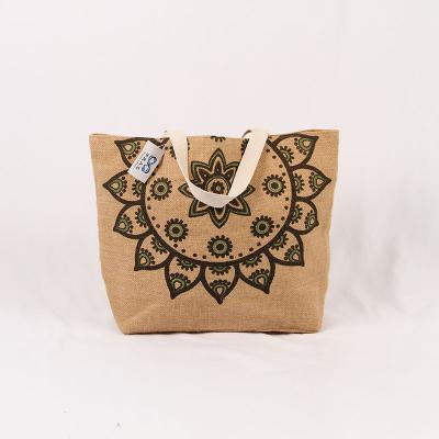 China Straw Beach Fashion Material Waterproof Natural Jute Style Handmade Bag For Lady for sale