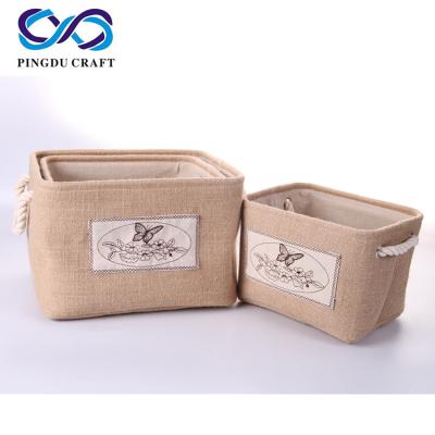 China Top Level Household Viable Hot Selling Pure Natural Jute Basket Bag for sale