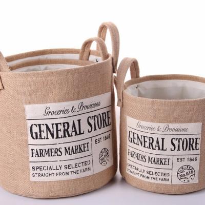 China Viable Sundries White Jute Basket Tote Bags for sale