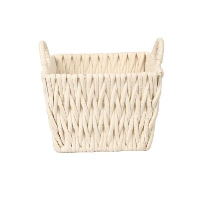 China Behind Doors/On Walls White Handmade Decorative Woven Sundries Storage Basket for sale