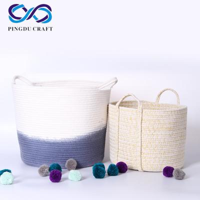 China Sustainable New Cotton Storage Basket , Dirty Cloth Baskets for sale