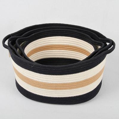 China 2022 Viable Hot Selling High Quality Multicolor Floral Decorative Clothing Cotton Rope Foldable Baskets for sale