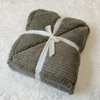 China Plain Wholesale household double-sided thick bed blanket warm throw blanket sofa blanket for sale