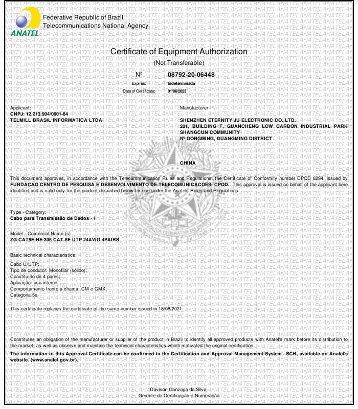 ANATEL - Shen Zhen Eternity Ju Electronic Co., Ltd.