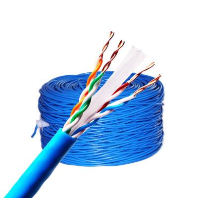 中国 効率的なブルー 1000ft Cat7ケーブルロール Cat5e Lanケーブルロールとシャフト 販売のため