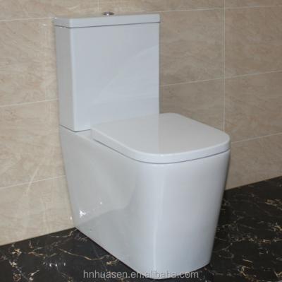 China Double-Flow Square Toilet Bowl Shape And Back To Wall Inodoro Rimless Toilet for sale