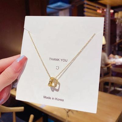 China PUSHI New Product Fashion PUSHI New Product Fashion Diamond Clavicle Diamond Clavicle Fate Chain Pendant Titanium Steel Necklaces for sale