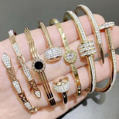 China New PUSHI fashion women's bracelets simple high quality stainless steel jewelry mix lot bulk bracelets and bangles for sale