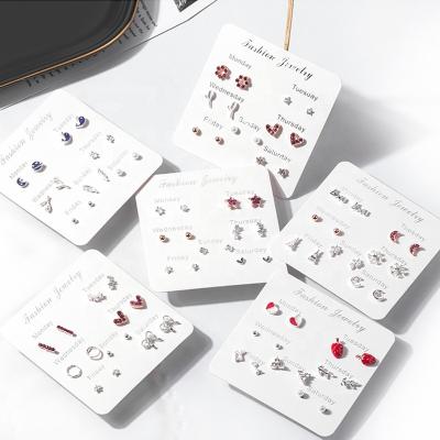 China Other New 7 Pairs One Week Stud Earrings Women Cheap Girl Are Simple And Versatile For Students for sale