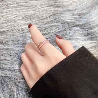 China Fashion PUSHI new fashion rings womene hot sale geometric jewelry nengagement rose gold platted open circle ring adjustable for sale